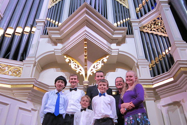 Avondale Memorial Seventh-day Adventist Church Suzuki Organ School students with David Clark