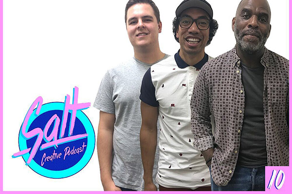 Salt Creative Podcast host Lachlan Harders with guests Ray Moaga and Eddie Hypolite