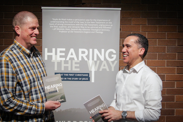 Nathan Brown and Kayle de Waal at the launch of Hearing the Way
