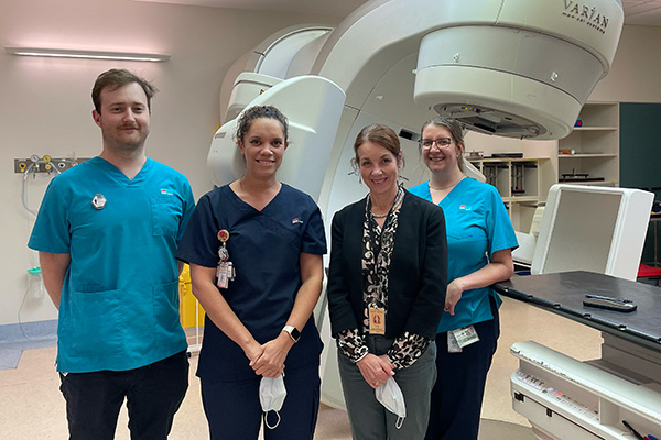 Natalie Turley in radiation oncology ward at Westmead Hospital