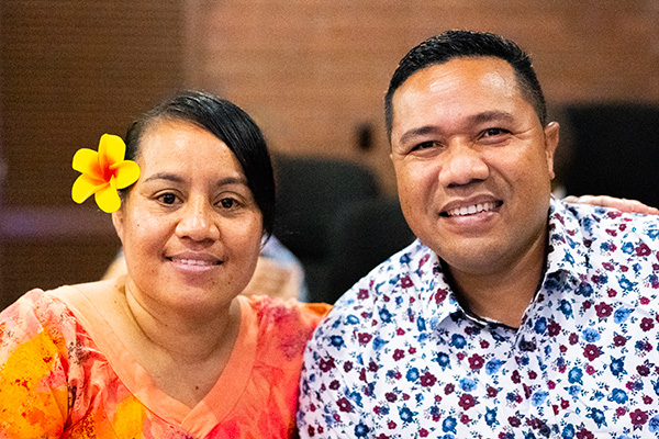 Pacific island couple at Crossing Cultures for Mission Symposium